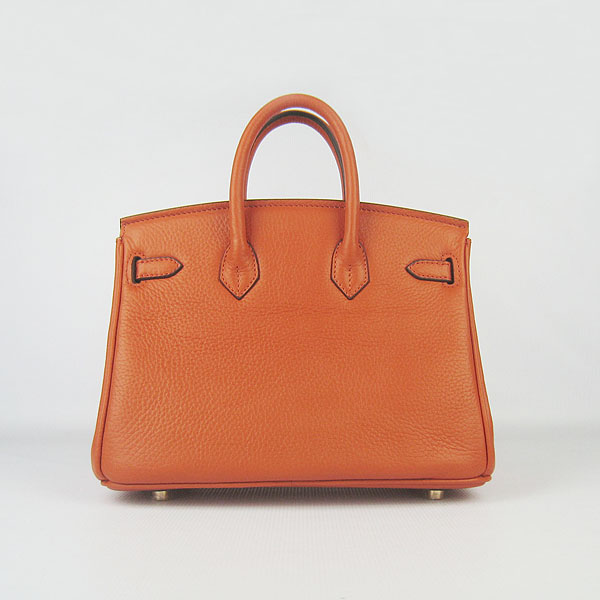 Super A Replica Hermes Birkin 25CM Gold Buckle Handbag Orange 6068